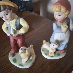 Charming Figurine Set with Boy and Girl